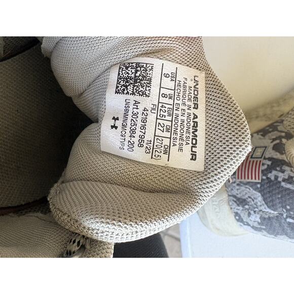 Under Armour Mens Charged Pursuit 3 3025384-200 Beige Running Shoes Size 9 - Picture 2 of 7